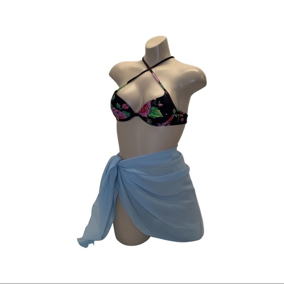 Zuliana Light Blue Medium Length Sarong Skirt. Made in USA. New With Tags - Picture 1 of 3